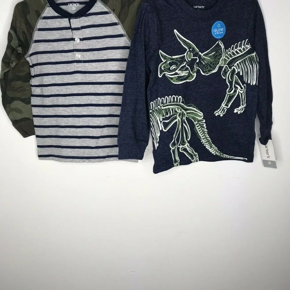Carter's Toddler Boys' Long‎ Sleeve Tee Shirts 2 Pa